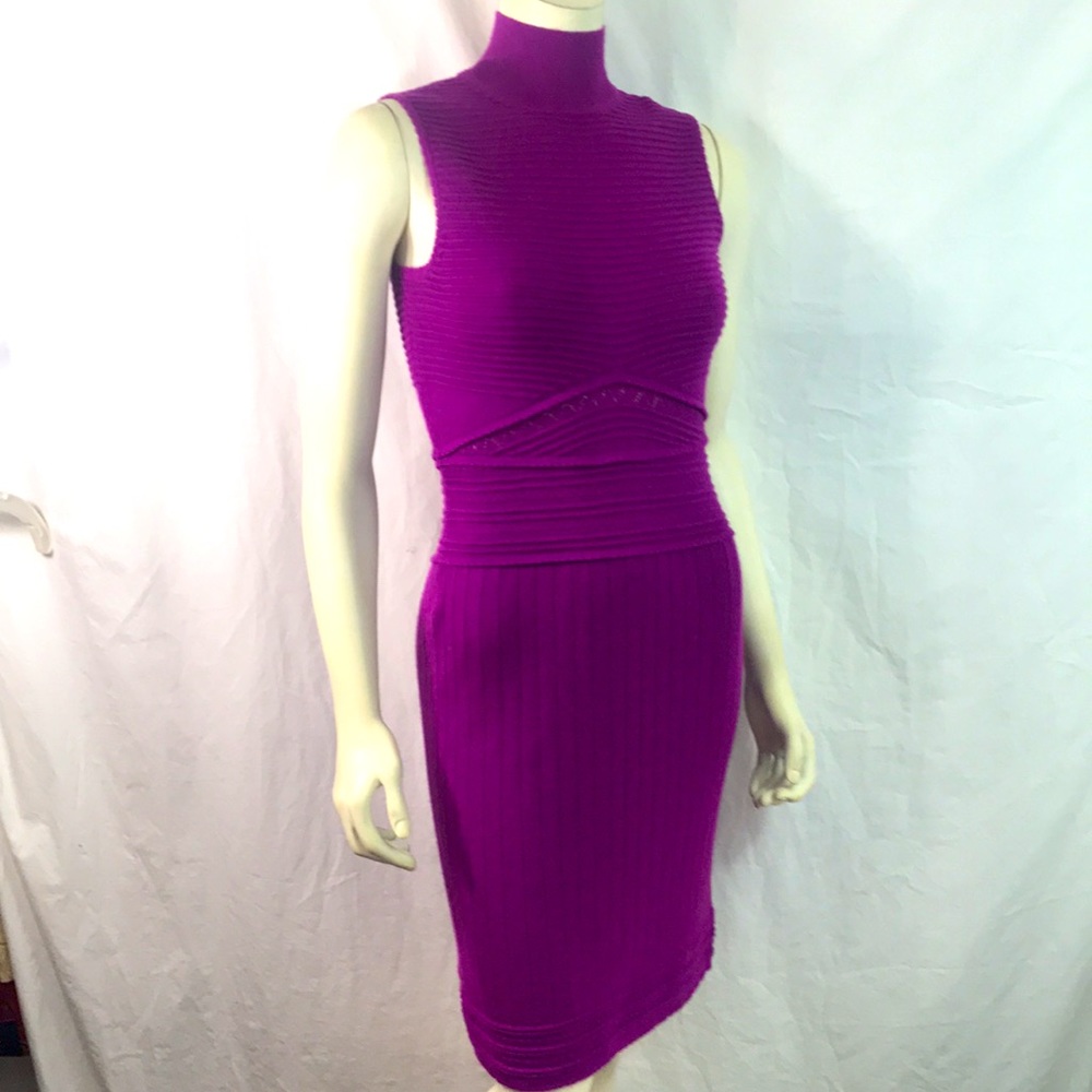 Cynthia Steffe knit turtleneck dress in medium purple, size 2, EUC